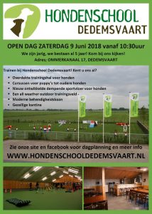 Flyer open dag Hondenschool Dedemsvaart